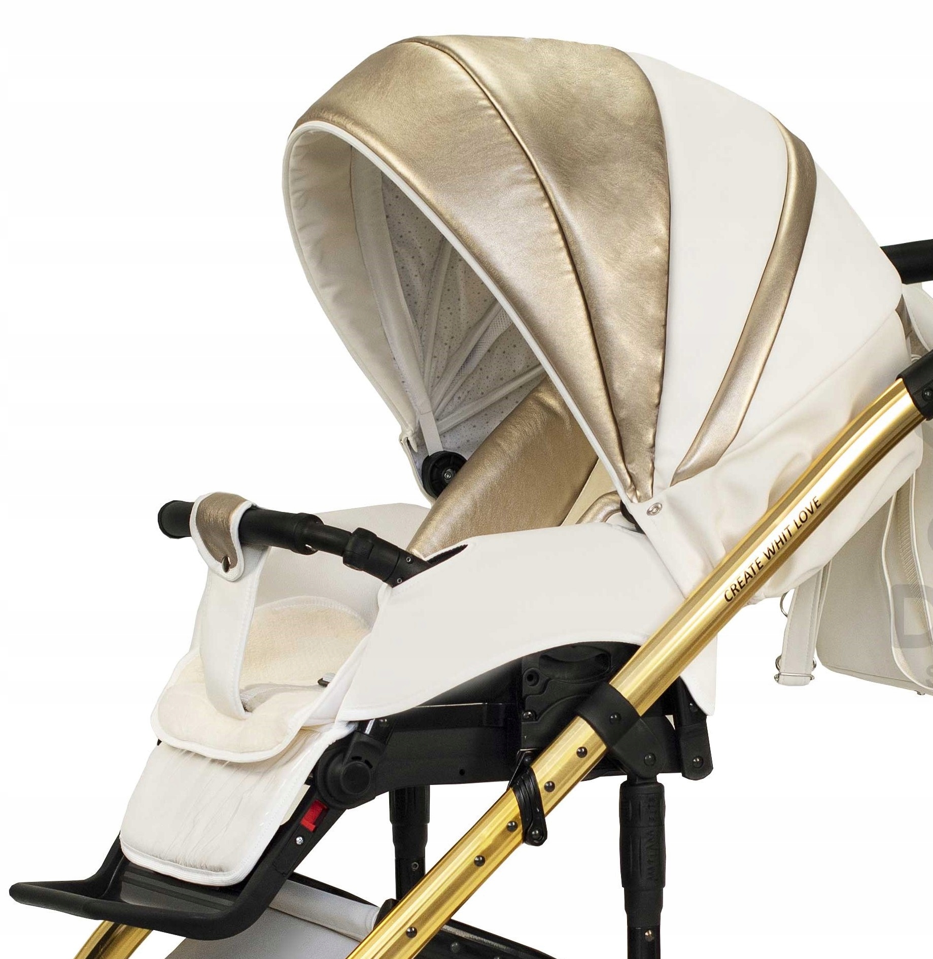 Wózek DZIECIĘCY dla dziewczynki 2w1 Beż + złoty WIEJAR MODO LITTLE PRINCESS Głębokość produktu 80 cm