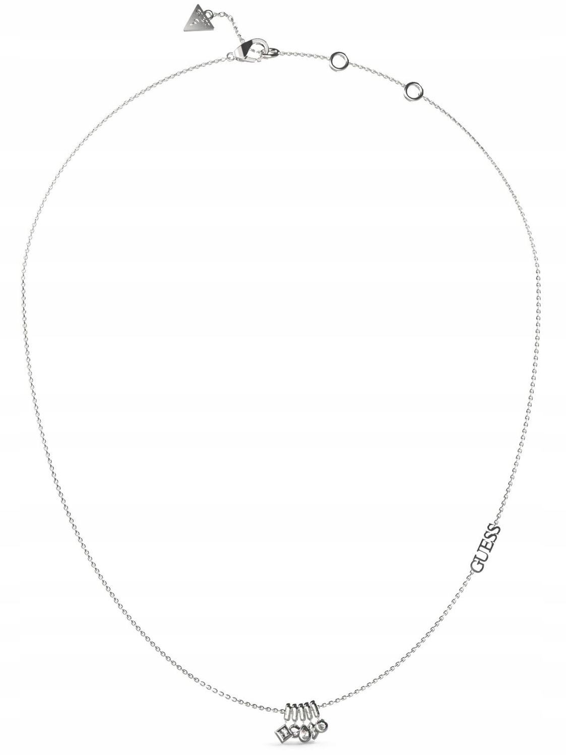 Guess Tiny Dancer stříbrný náhrdelník s přívěsky a krystaly JUBN04646JW
