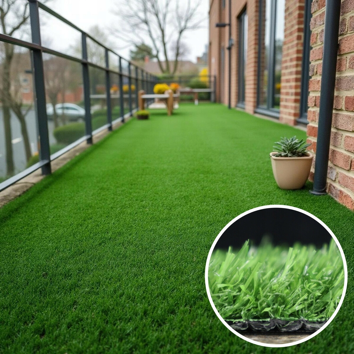 100x400 Kusový travní koberec Pure Green – na ven i na doma