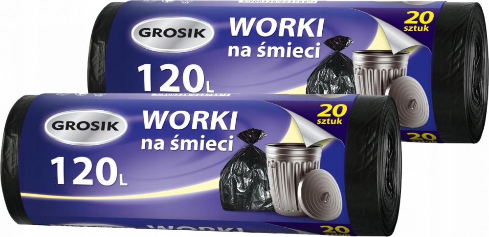 

Grosik Worki Na Śmieci 120L Wytrzymałe 40 Sztuk