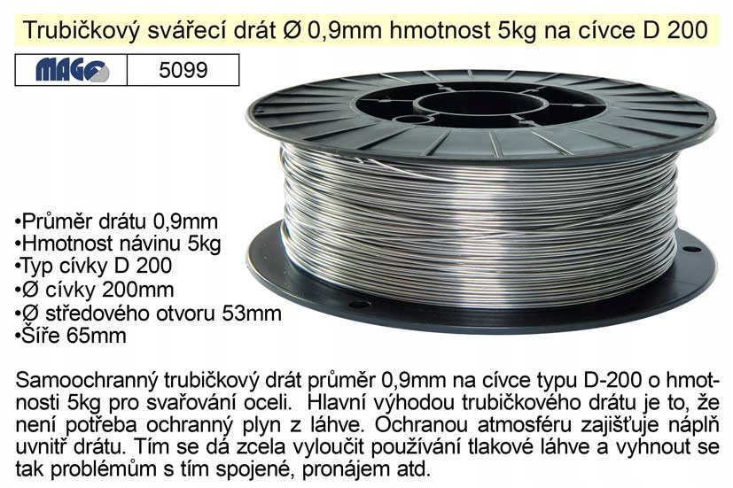 Trubičkový zvárací drôt 0,9mm 5kg
