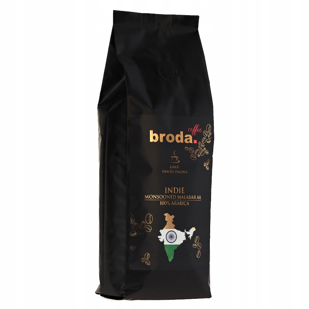 Levně Káva čerstvě pražená Indie Monsooned Malabar Aa 100% Arabica 500 g 0,5 kg