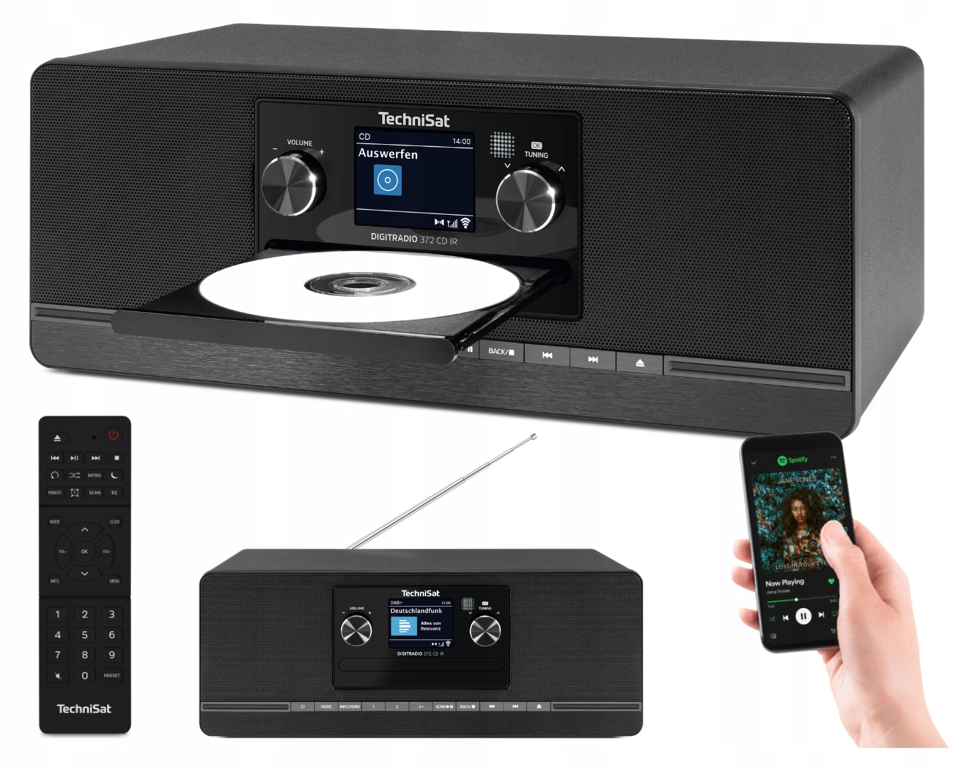 Internetové rádio TechniSat Digitradio 372 CD Ir Dab+ Fm Bluetooth čierne