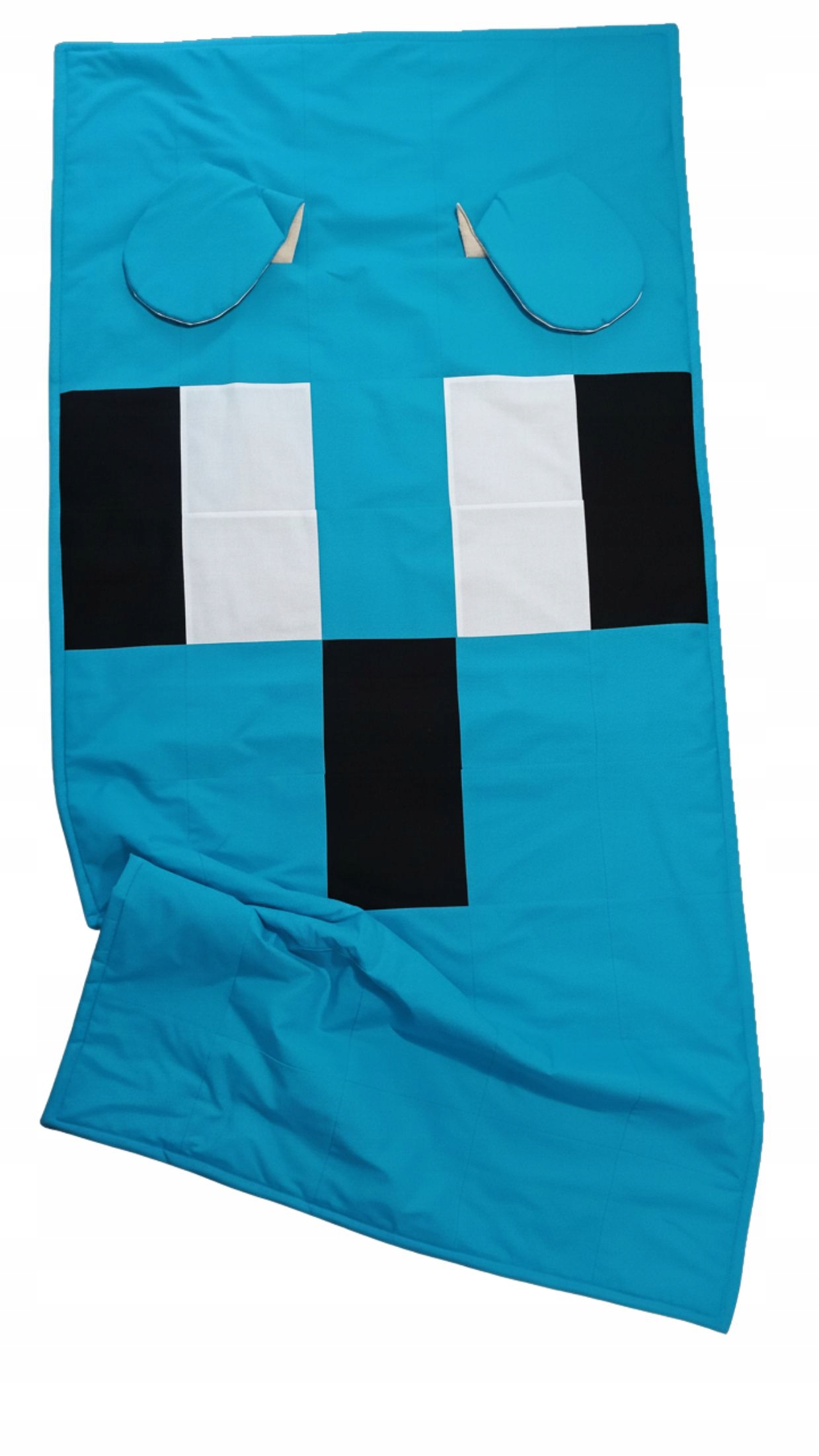 Přehoz na postel pejsek Luczek minecraft 200/220 cm 100% bavlna tyrkysový