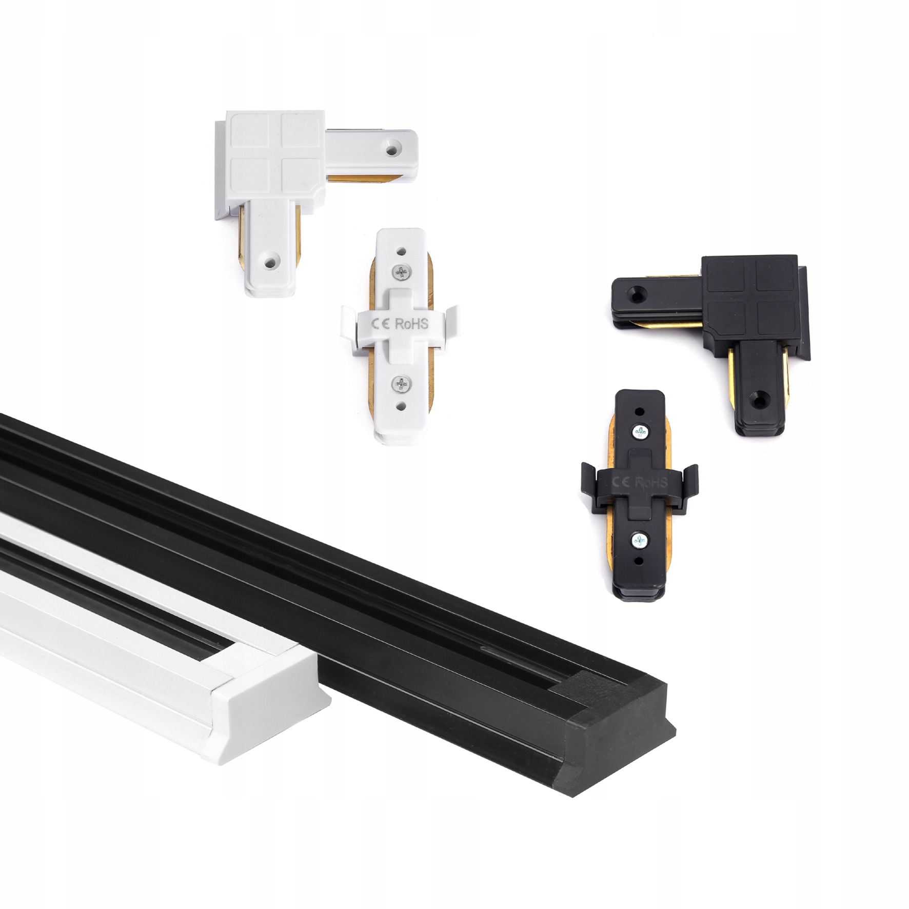 Zestaw szynoprzewód czarny 2m + 4x reflektor GU10 Marka Syntron