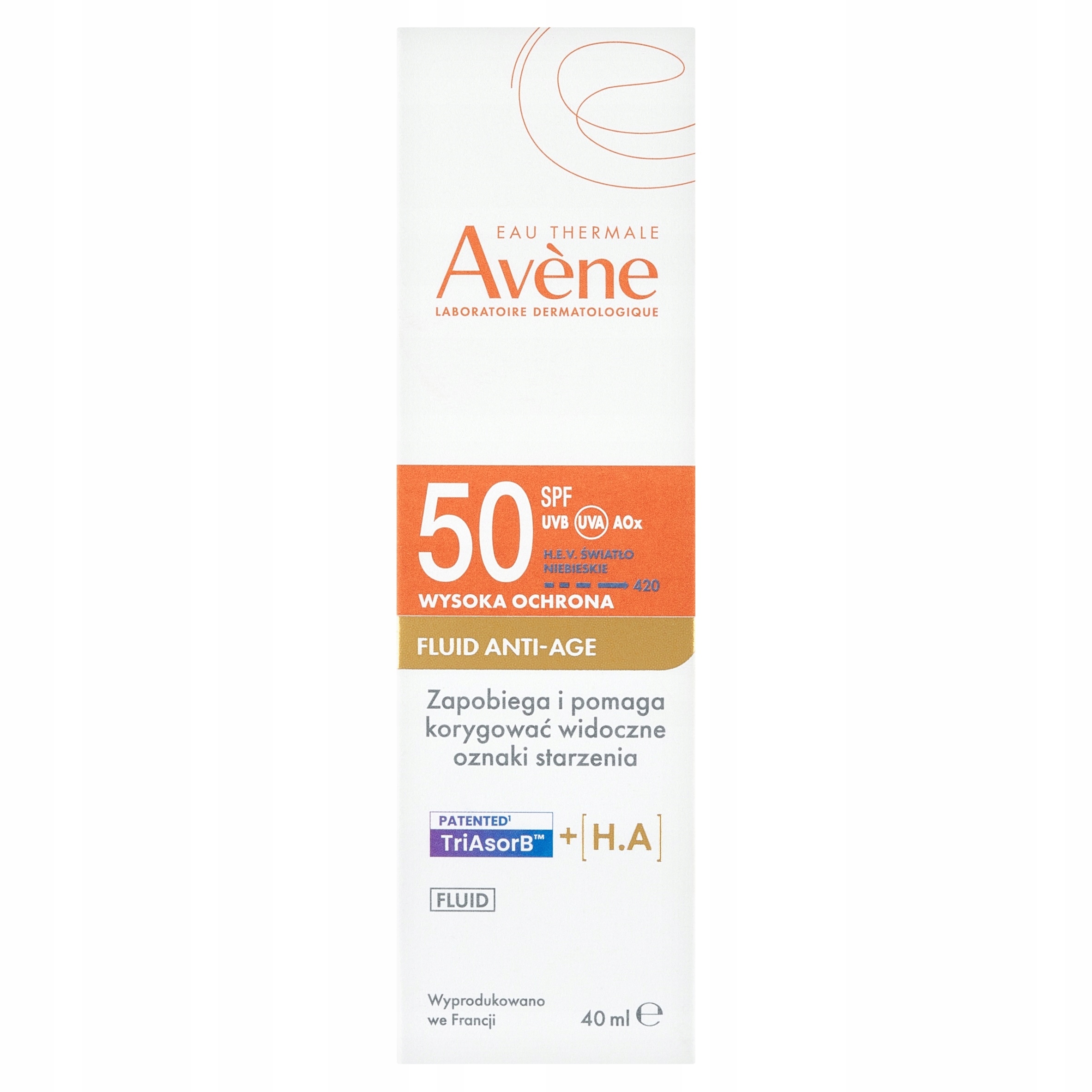 Avene Eau Thermale Fluid ochronny Anti Age Spf 50 40 ml