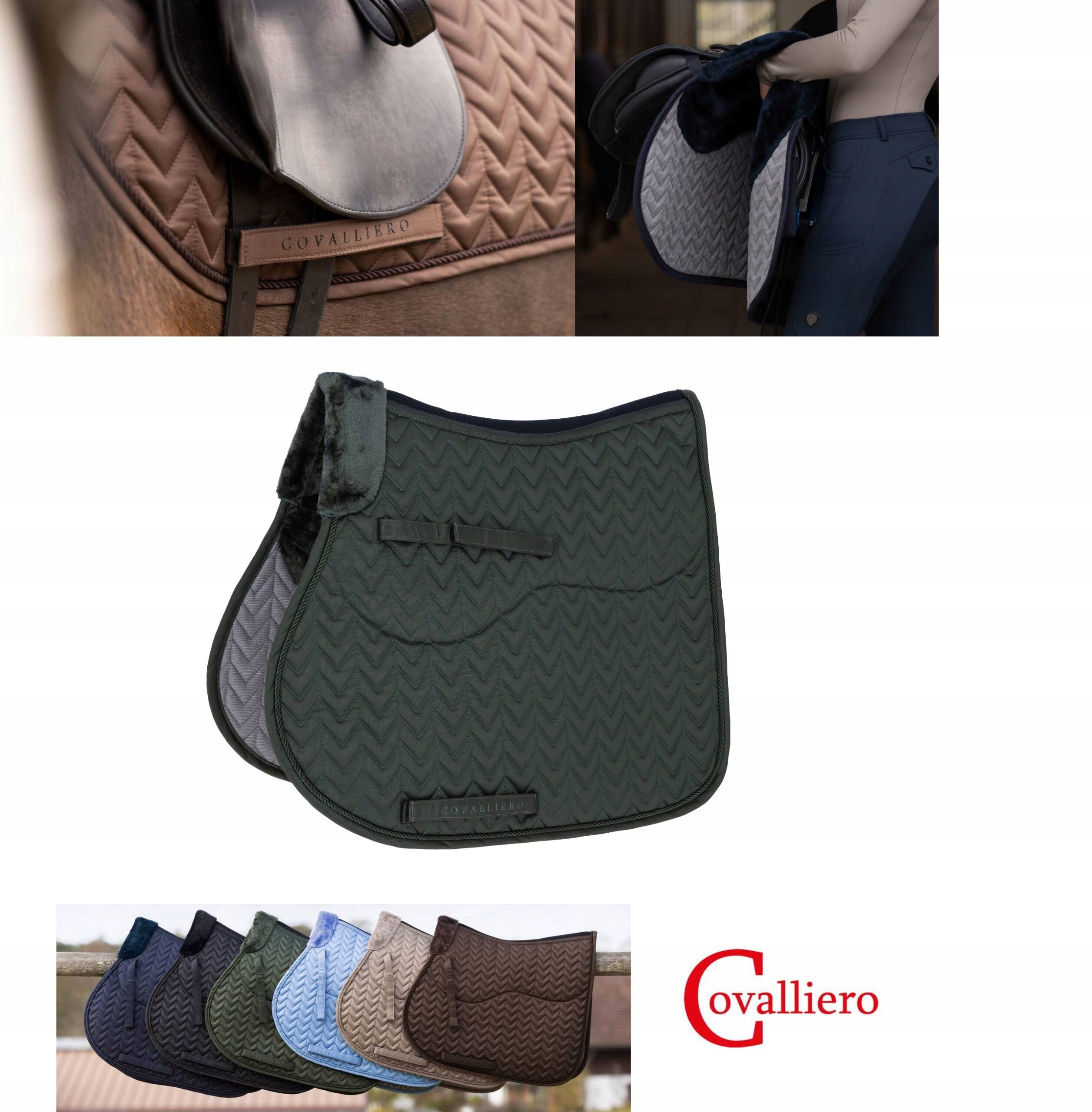 Czaprak z futerkiem amortyzująca podkładka, Covalliero opal green profil Vs