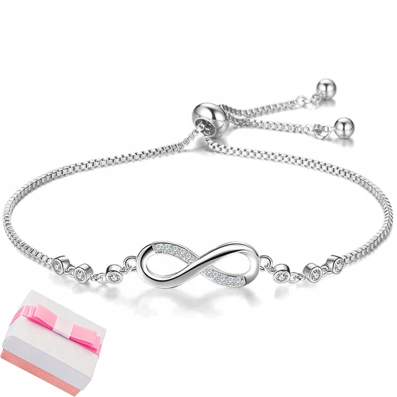 BRANSOLETKA DAMSKA SREBRNA NIESKOŃCZONOŚĆ 925