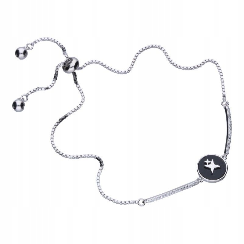 Řetězový náramek stříbro 925 se zirkony jako dárek, 3 g, nastavitelný