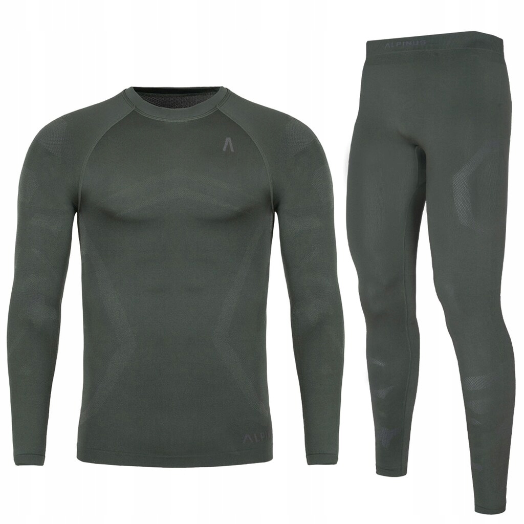 Pánské termoaktivní teplé zimní spodní prádlo Alpinus Idre Set Khaki XXL