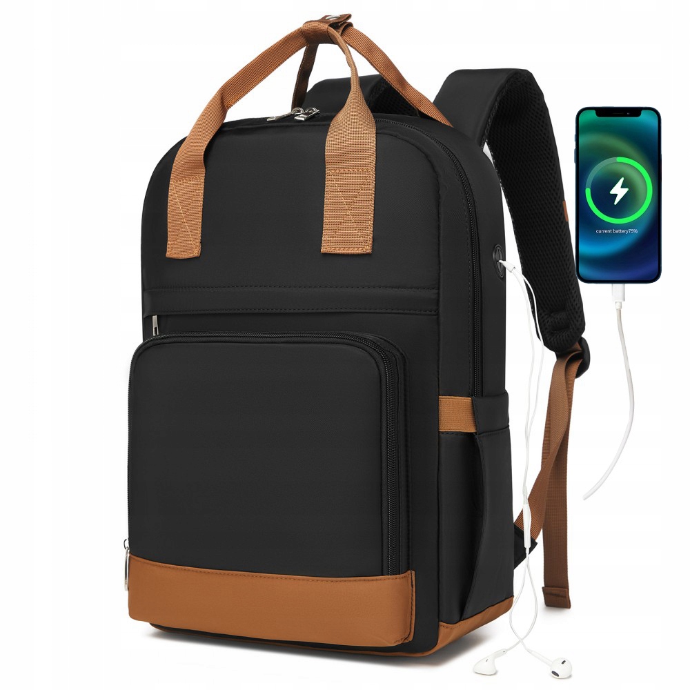 Plecak do samolotu damski 40x30x20 cm Ryanair kabinowy 20L czarny Oliver