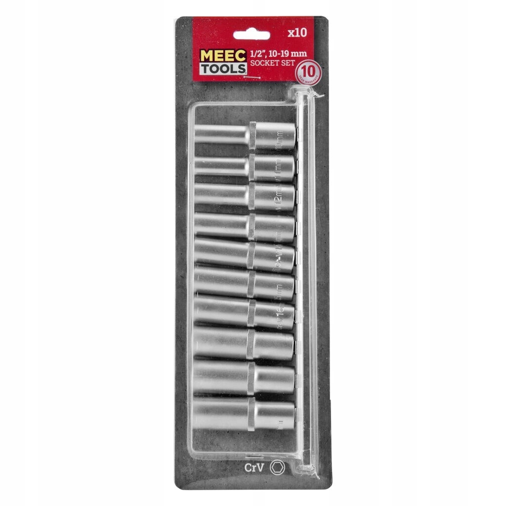 Sada nástavců 1/2" 10 Ks dlouhé 10-19 mm