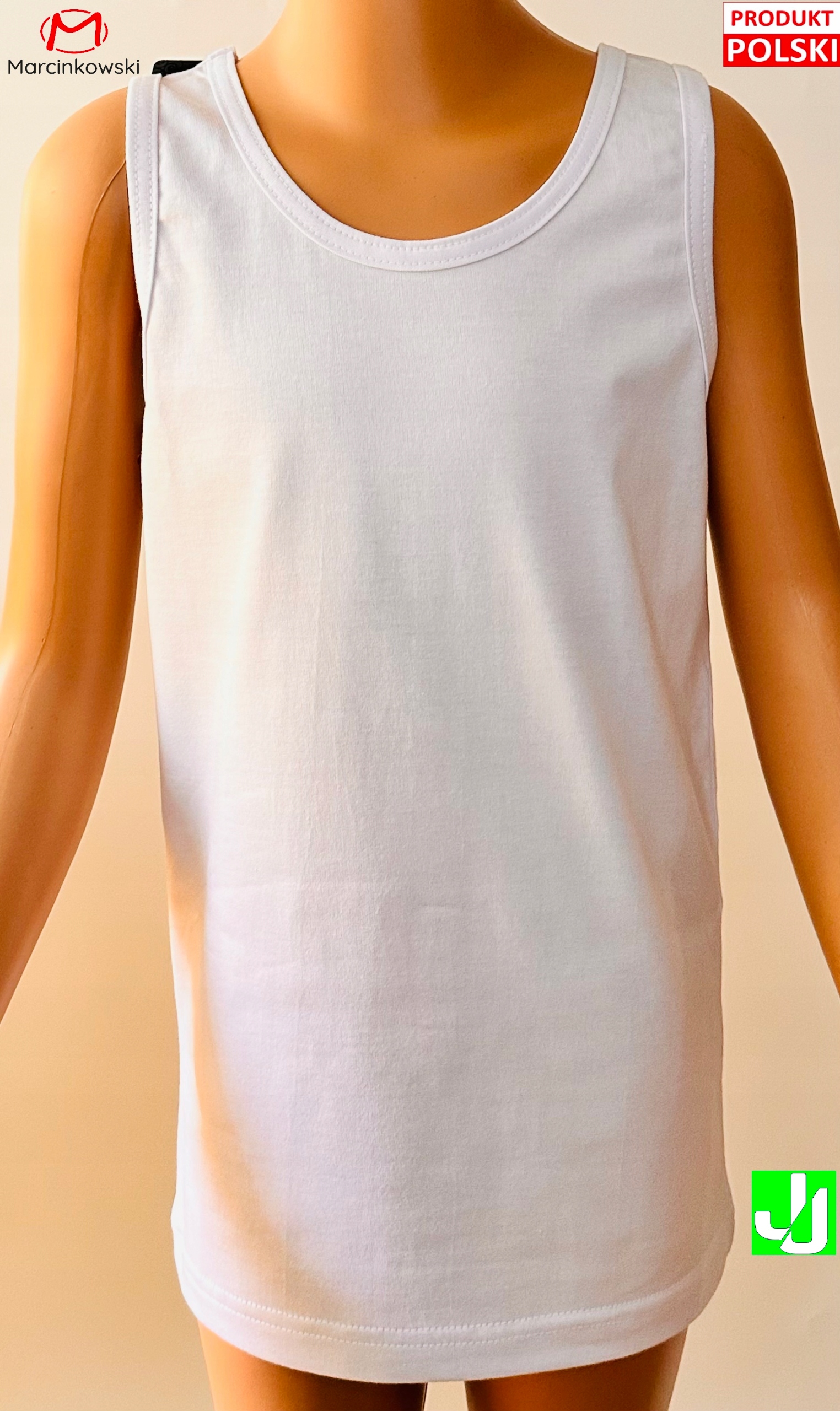 Podkoszulka na szerokich ramiączkach biały bawełna 152 EAN (GTIN) 5901095410086
