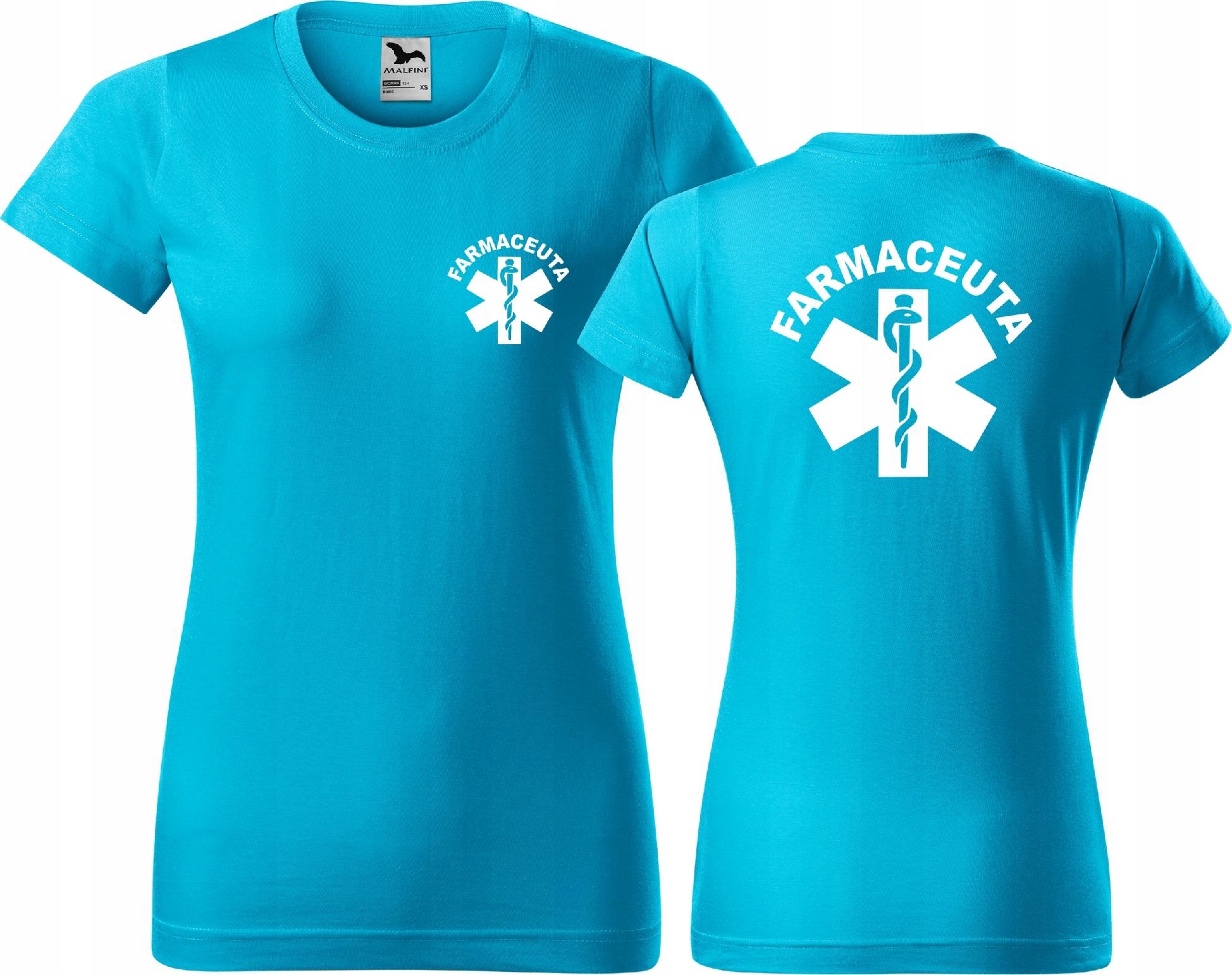 

Damska koszulka medyczna t-shirt nadruk Farmaceuta