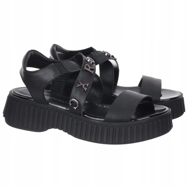 Dámské kotníkové sandály Bombonella 8T G019 102-1 107 černé Kůže VEL.38