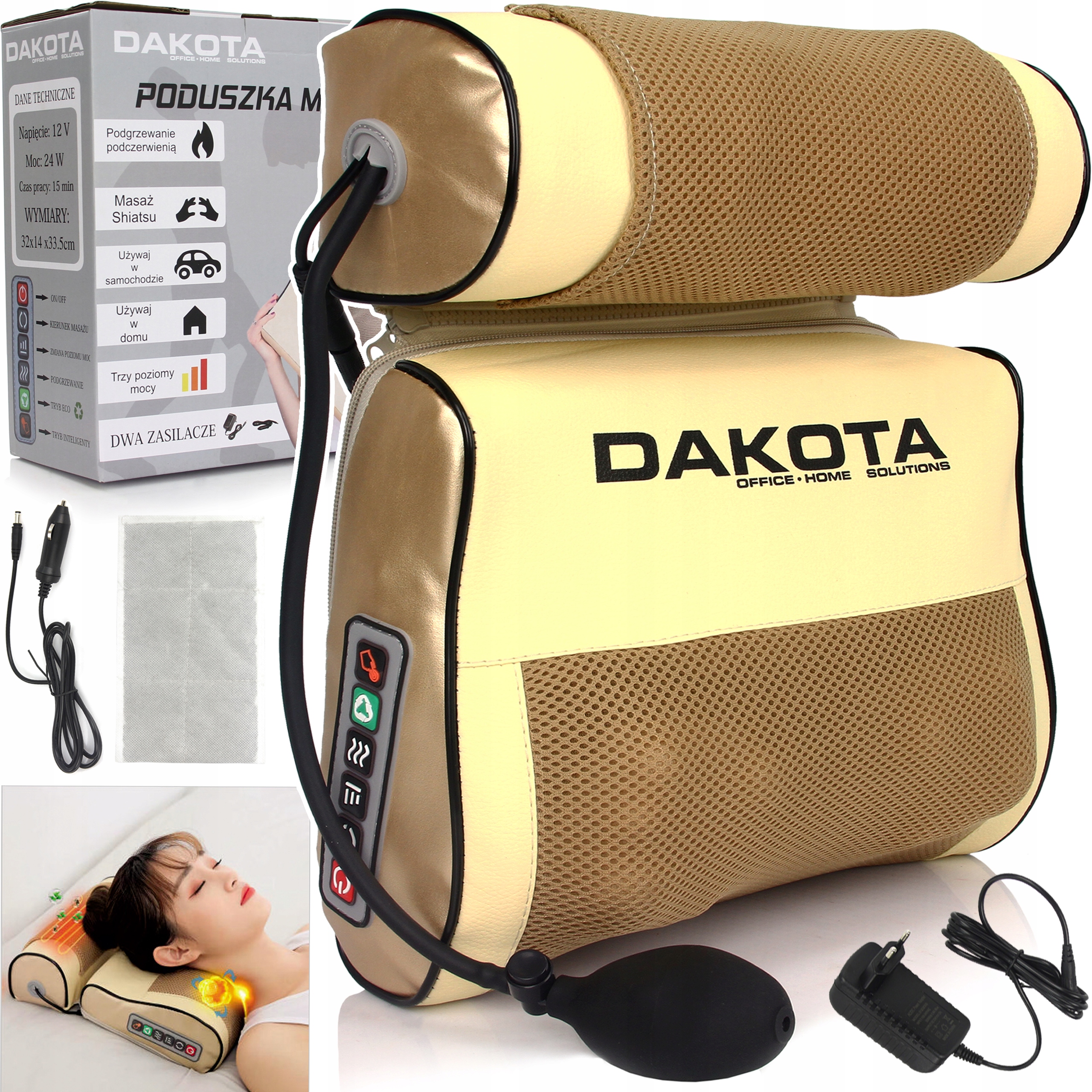 

Poduszka Masująca Masażer Plecy Ciało Kark Shiatsu