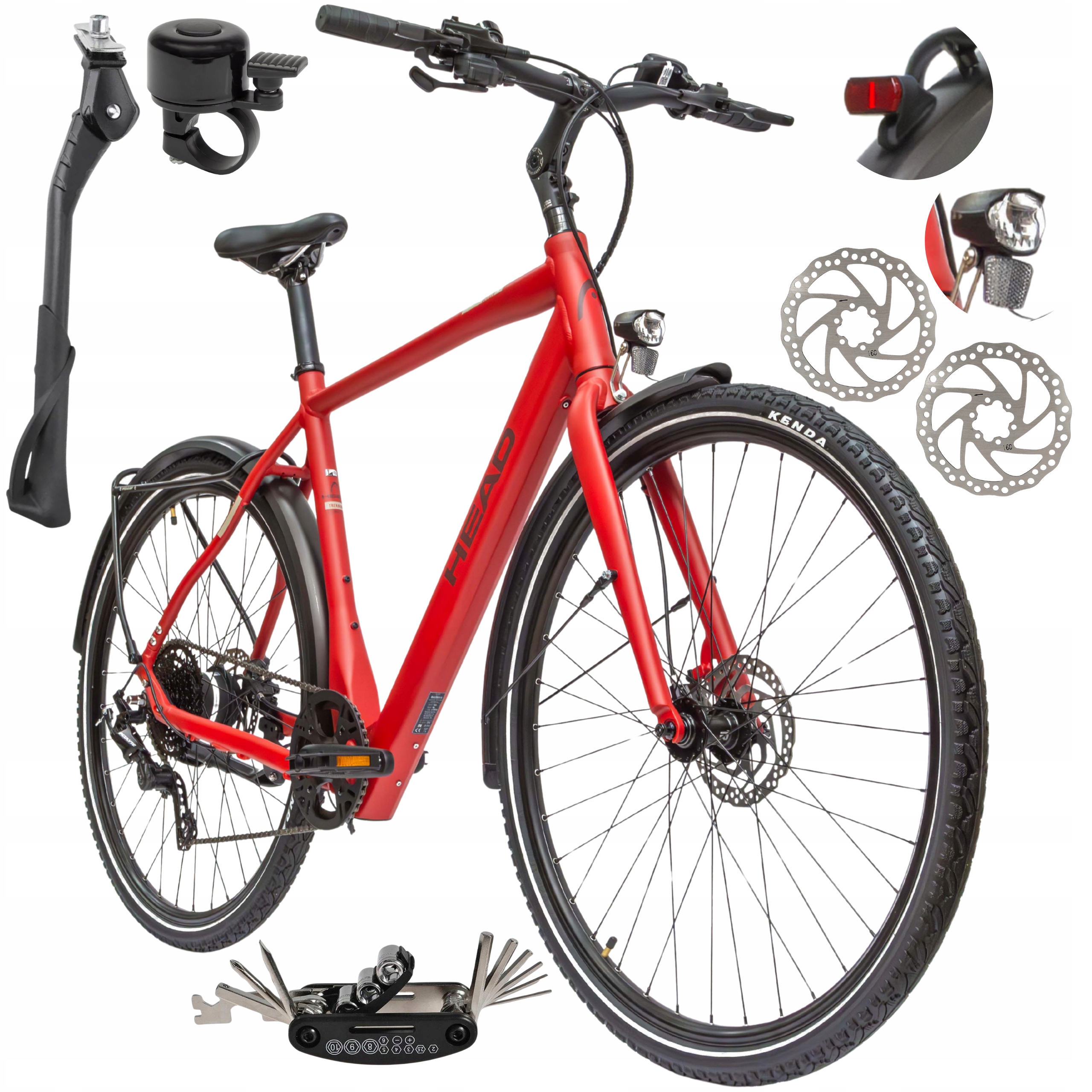 Rower Elektryczny Męski Trekkingowy 28 Head Lekki Hydraulika 250W Bafang