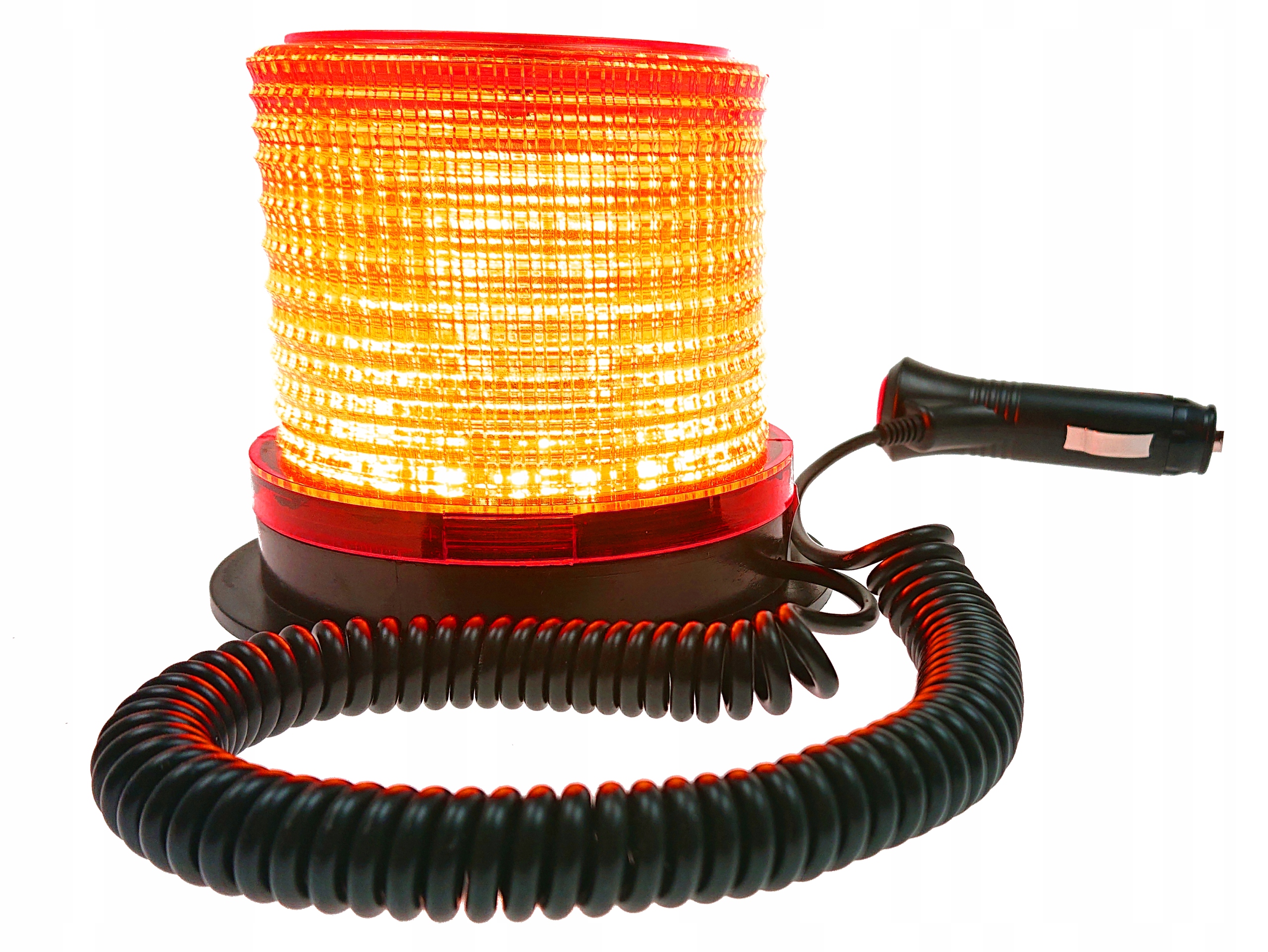 LAMPA BŁYSKOWA POMARAŃCZOWA KOGUT 12V 24V LED MAGNES MAGNETYCZNA MIGAJĄCA Producent części AM