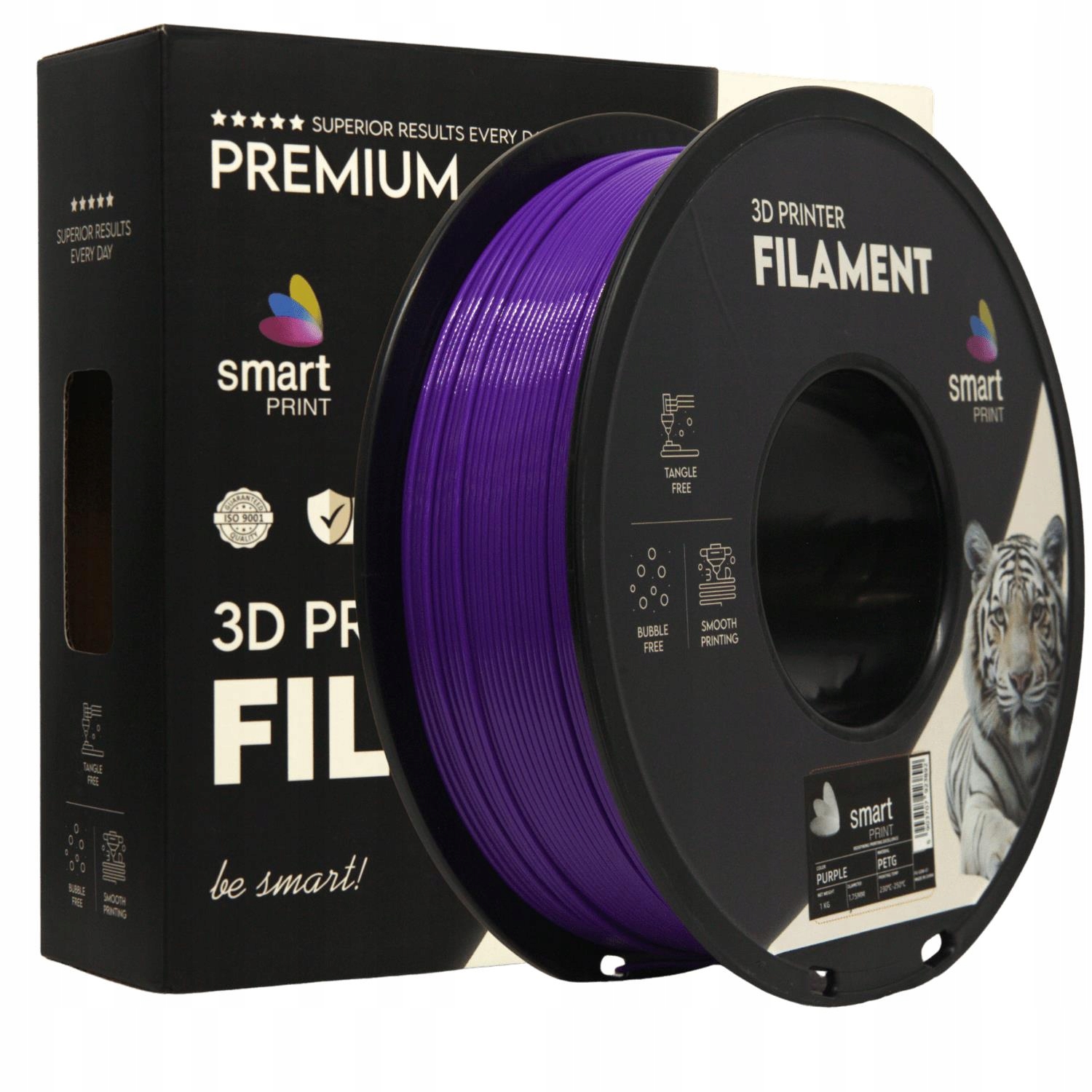 10 x Filament Petg Purple Fialový Smart Print 1,75 mm 1 kg pre 3D tlač