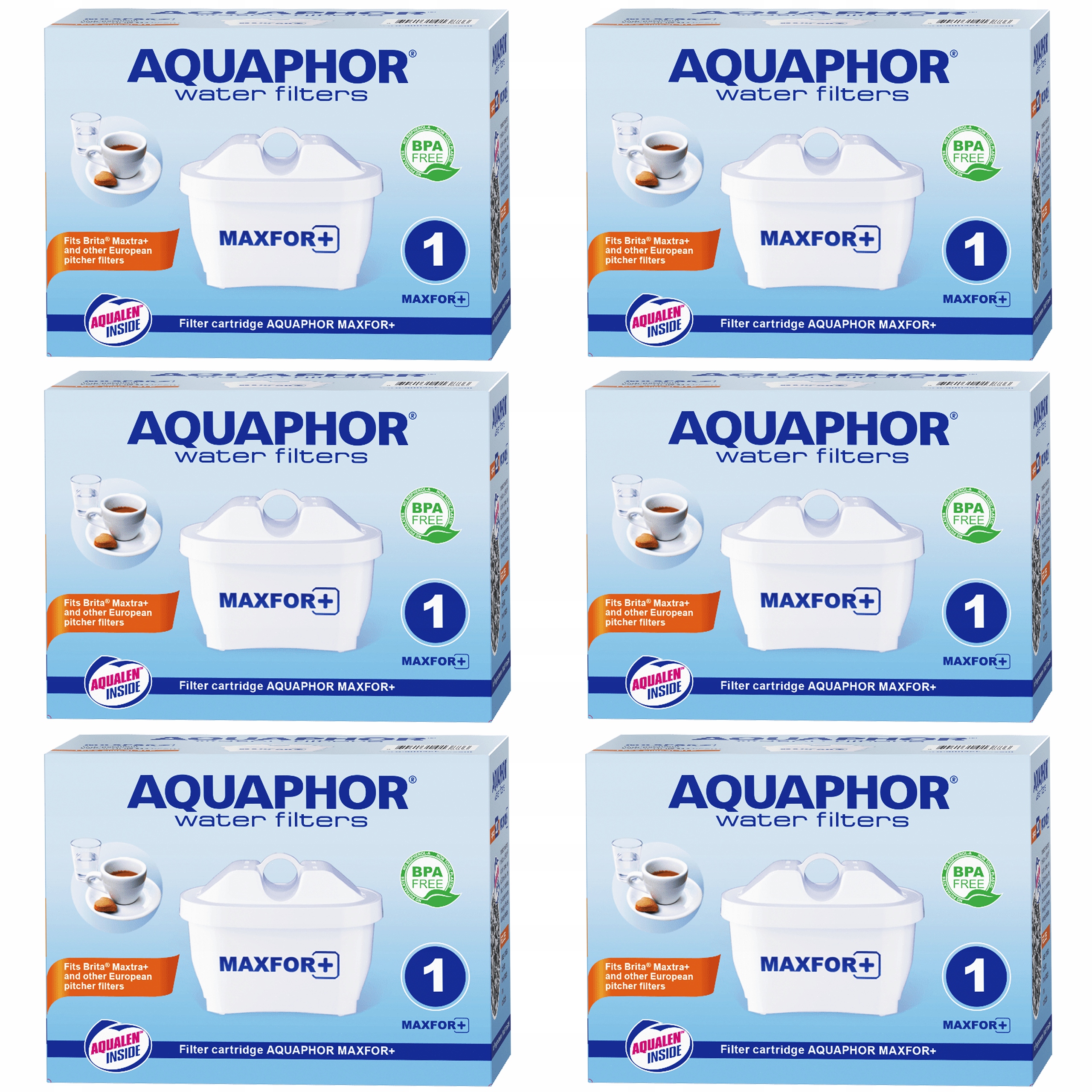 Filtr do wody, wkłady filtrujące wodę Aquaphor Maxfor+ (plus) komplet 6 szt