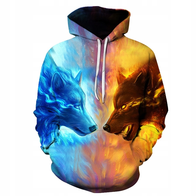 

C5 Bluza z kapturem Wilk - nadruk 3D - XL