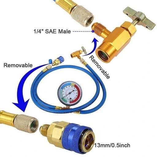 R134a Wąż ładujący do lodówki ze wskaźnikiem Kod producenta 10367