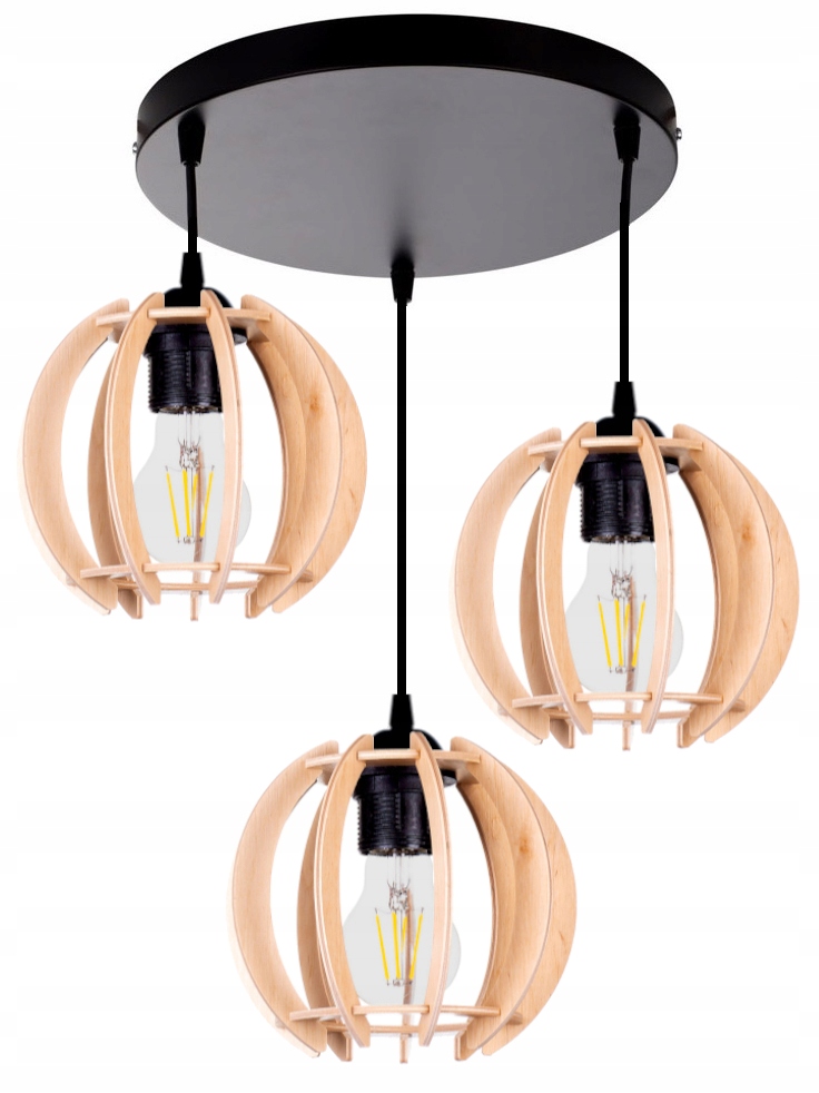 

Lampa Wisząca Sufitowa Drewniana Kula Loft