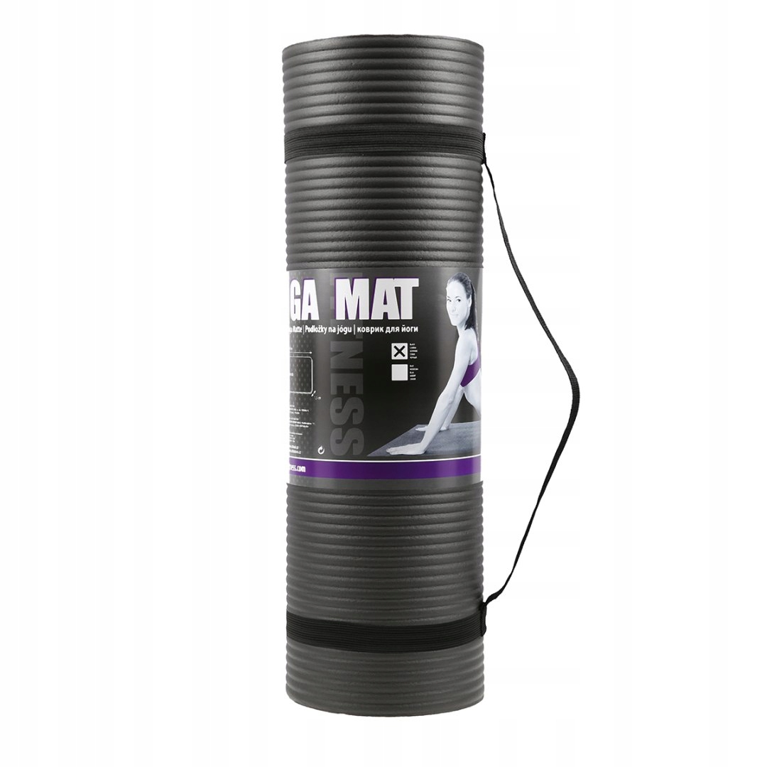 Hms Mata Do Ćwiczeń Fitness Joga YM04 Gruba 1,5 cm Czarna