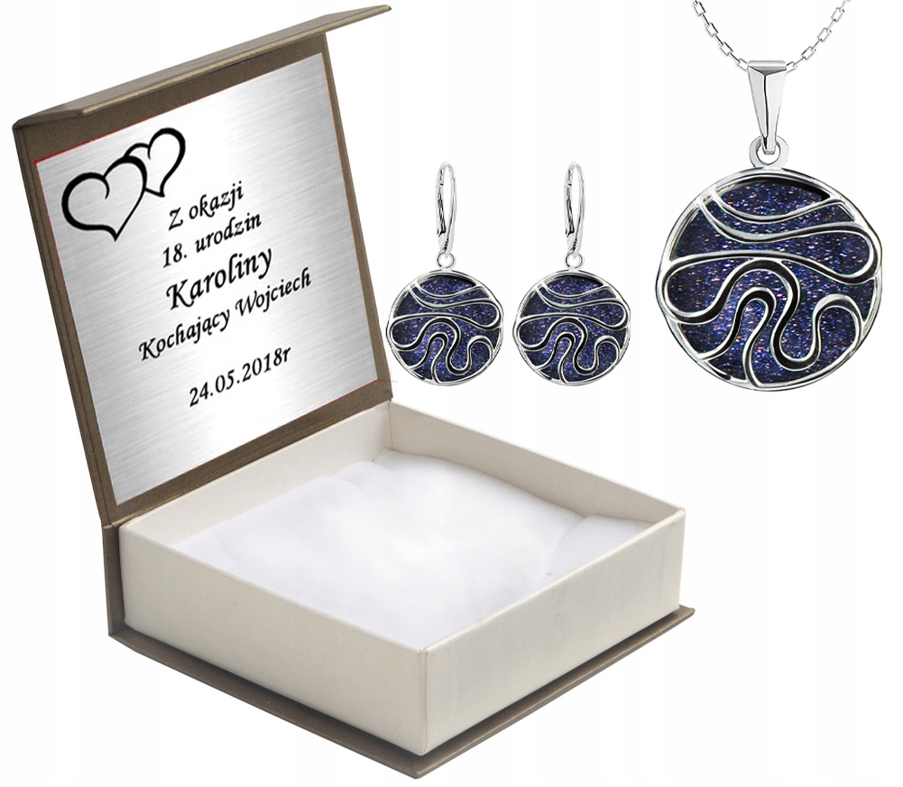 

Komplet Biżuterii Srebrnej Z Nocą Kairu + Grawer