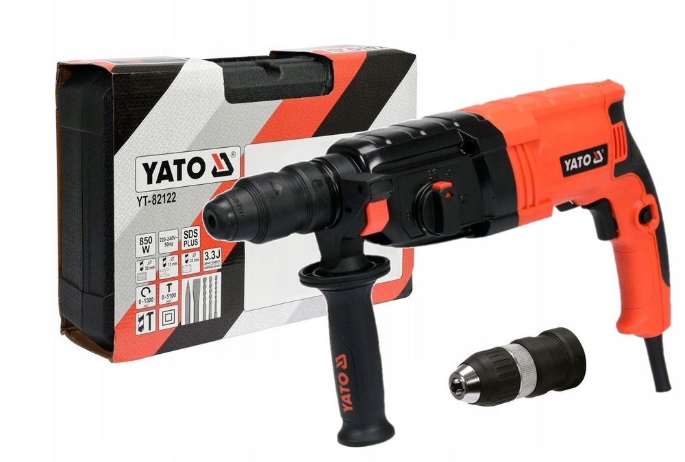 Vrtací Kladivo Sds Plus Kovové S Vyměnitelnou Hlavou 850W Yato YT-82122