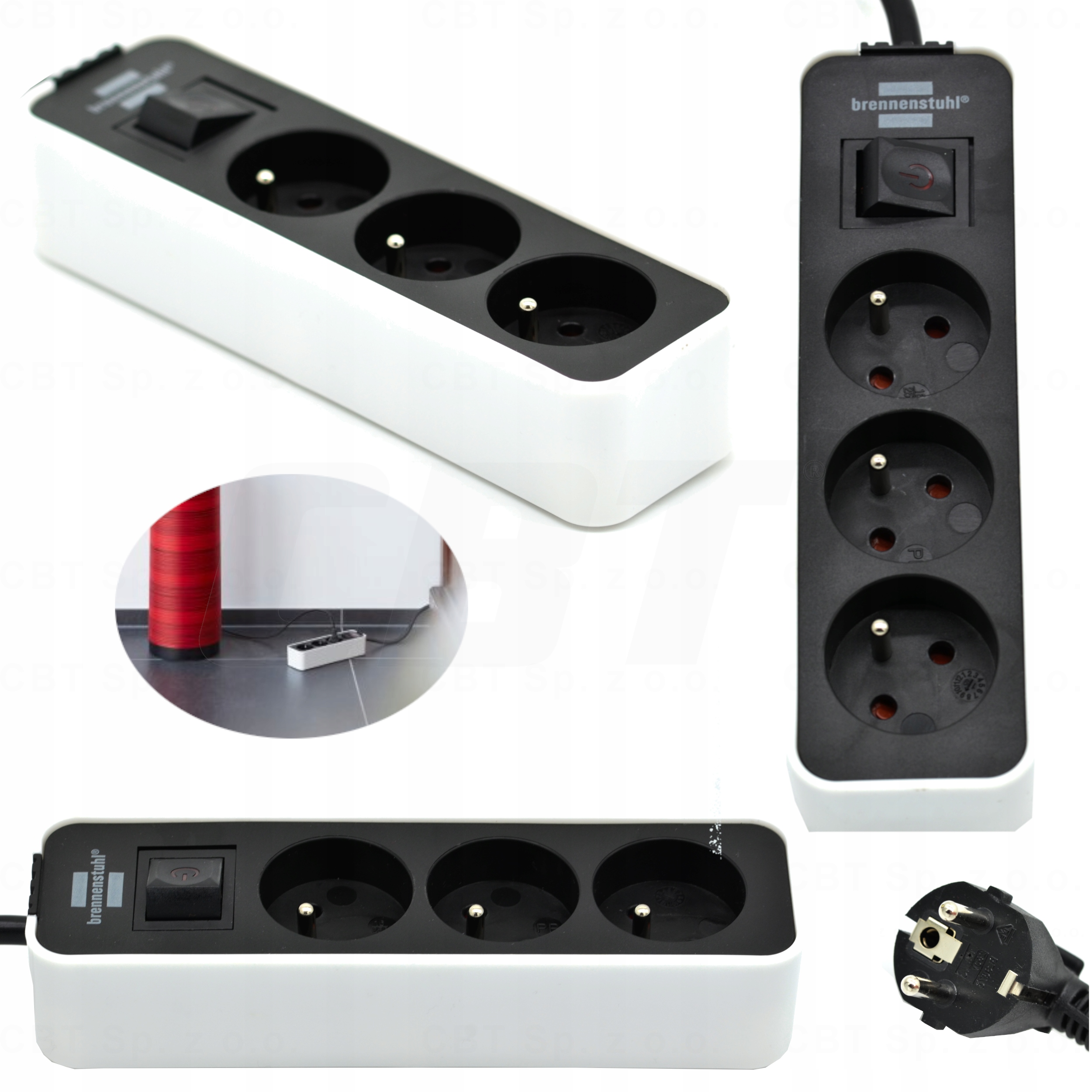 LISTWA ZASILAJĄCA PRZEDŁUŻACZ 3 GNIAZDA KABEL 1,5m BRENNENSTUHL DOMOWA
