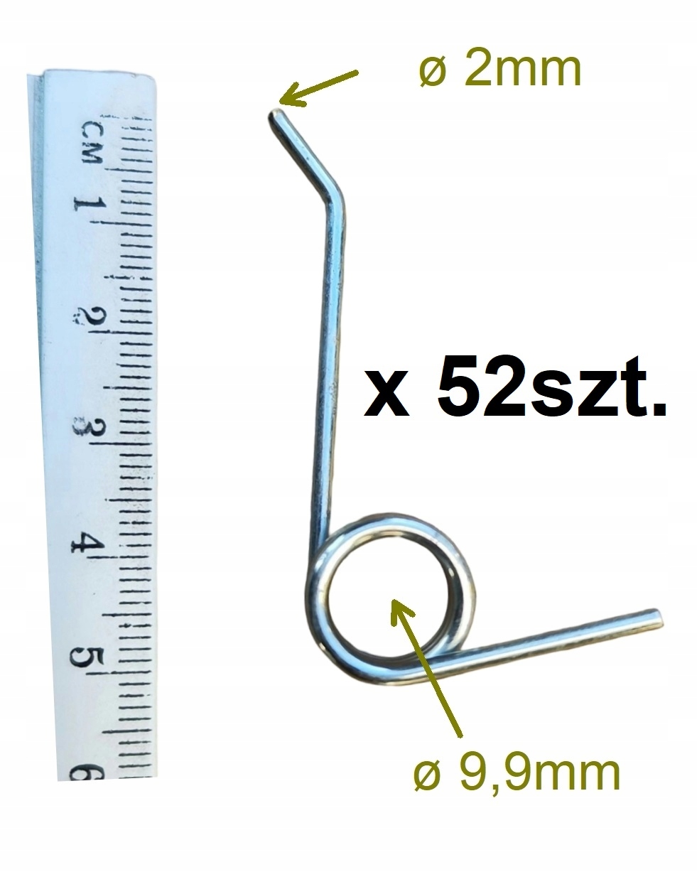 52szt. Gardenline pazurki sprężynki sprężyny zęby haczyki wertykulatora