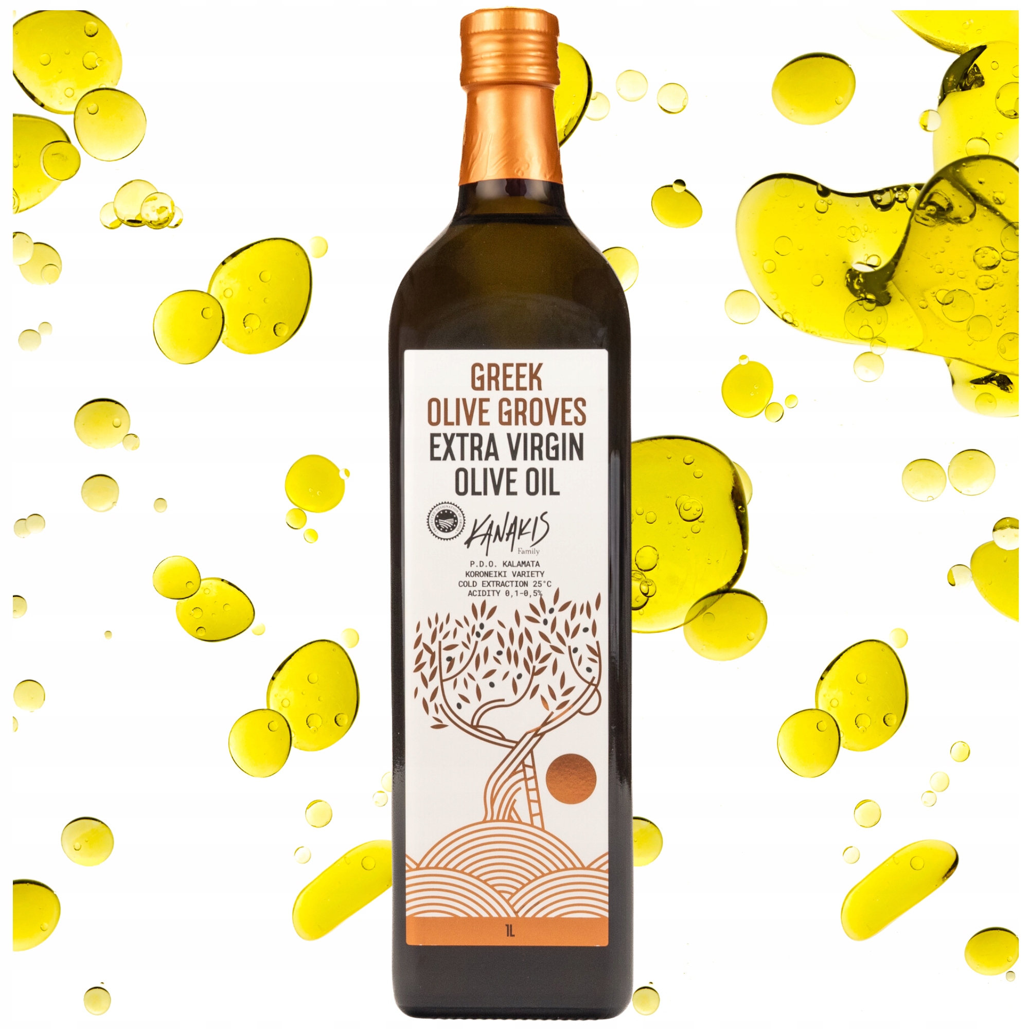 Levně Řecký extra panenský olivový olej Tradiční láhev 1 l Čerstvá Sbírka