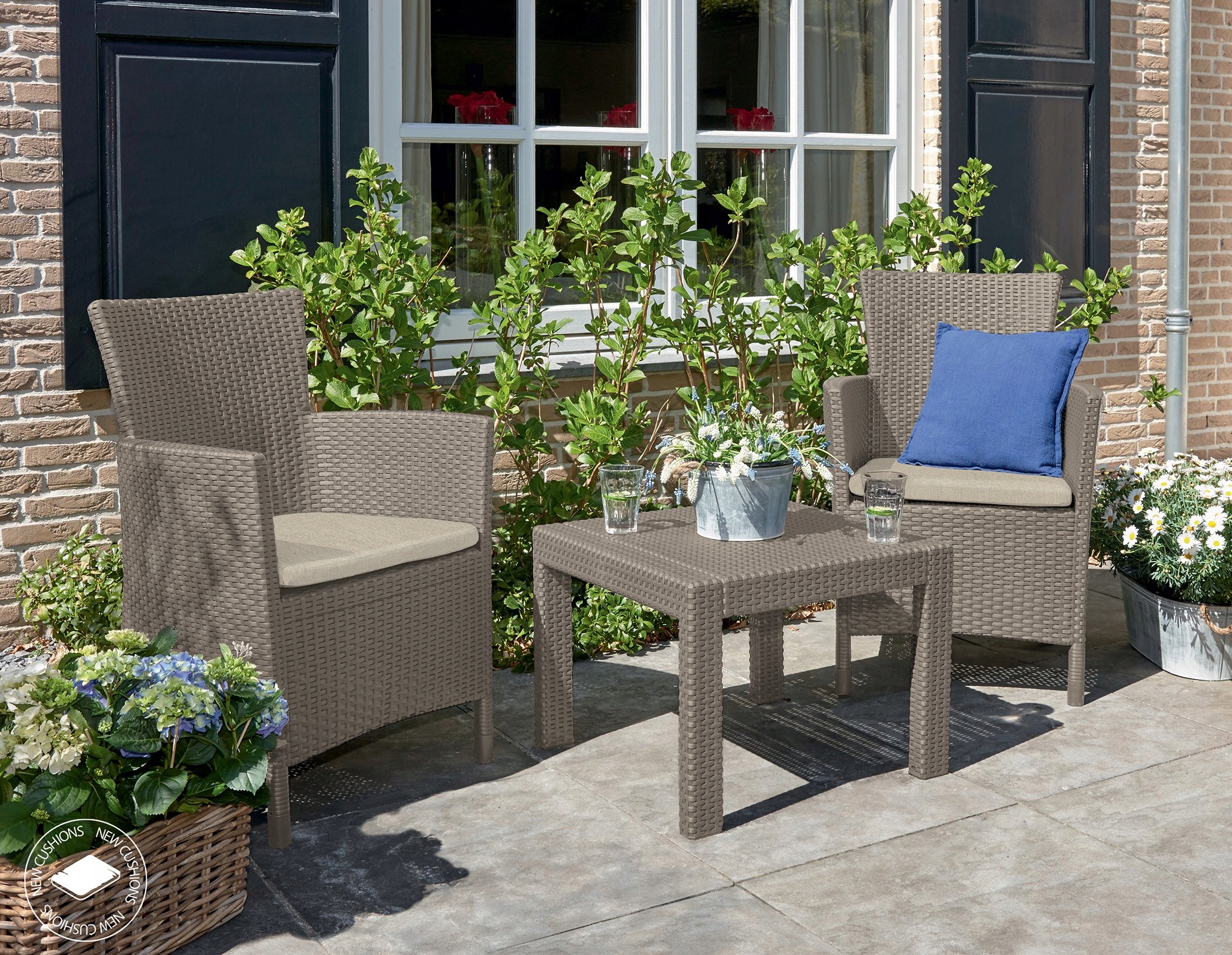 MEBLE OGRODOWE ROSARIO BALKON TECHNORATTAN ZESTAW. Rodzaj stół i krzesła