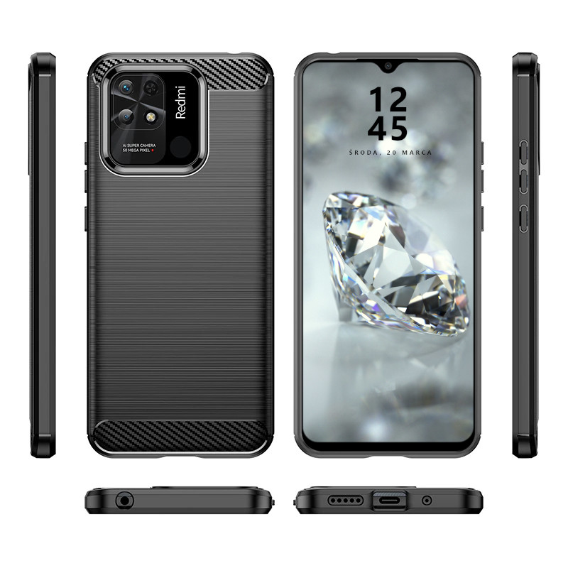 

Etui Do Redmi 10C Pancerne Karbon Szkło