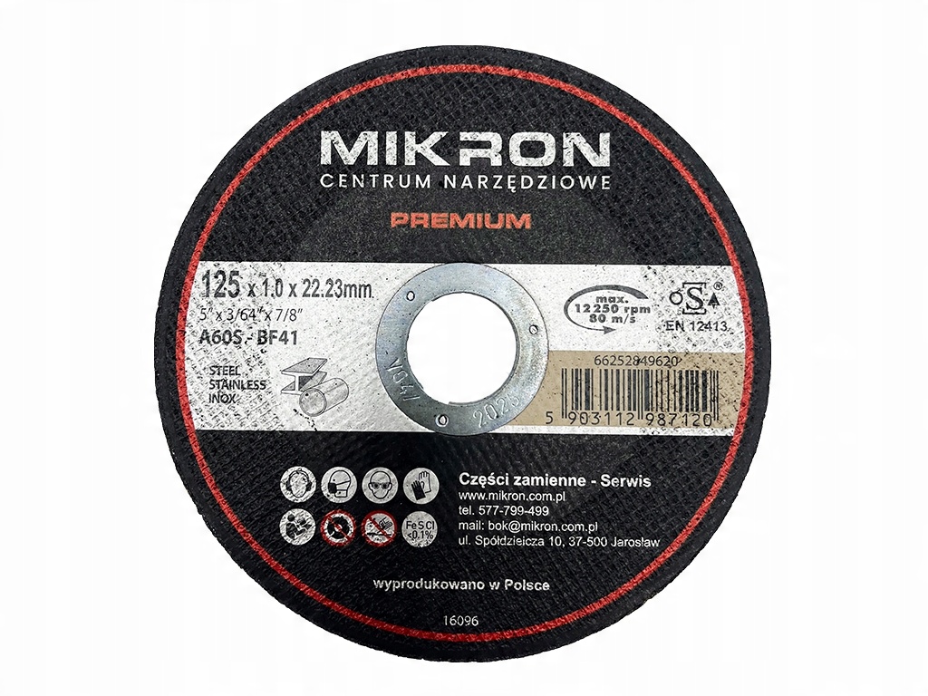 

Mikron Premium Tarcza 125x1 Płaska Do Cięcia 1szt.