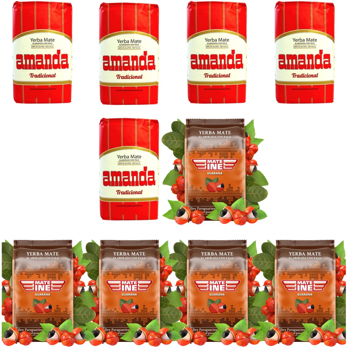 Yerba Mate Amanda Elaborada Tradicional Mateine Energia Guarana 5 kg
