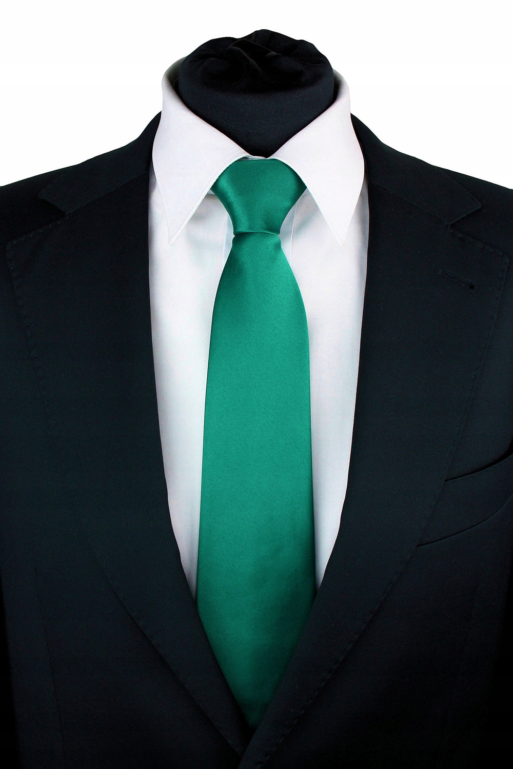 KRAWAT KLASYCZNY GŁADKI MĘSKI 8 cm CIEMNY ZIELONY Marka Tissino