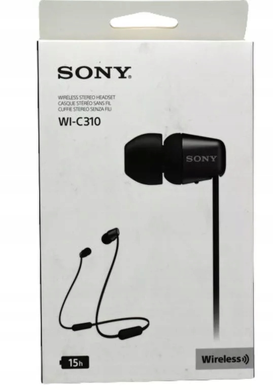 Słuchawki Bezprzewodowe Sony WI-C310 Dokanałowe Bluetooth Bass Czarne