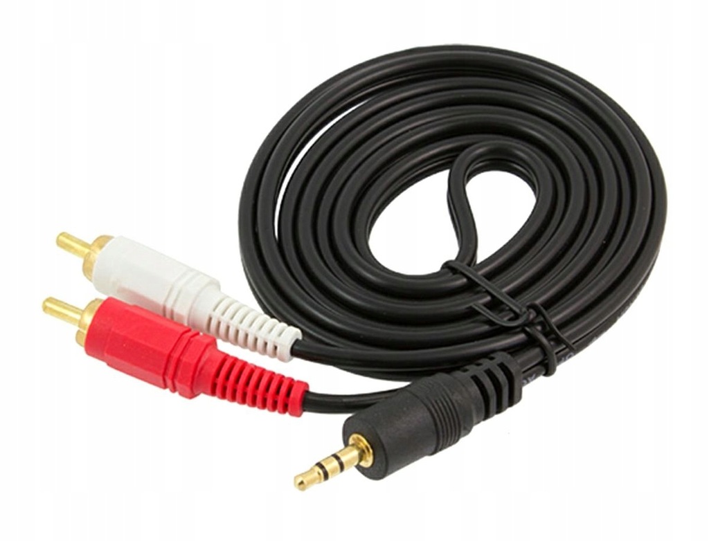 Kabel Komputer Wieża mały jack 3,5 stereo 2xRCA cinch 1,5m Hq gold(1202a)