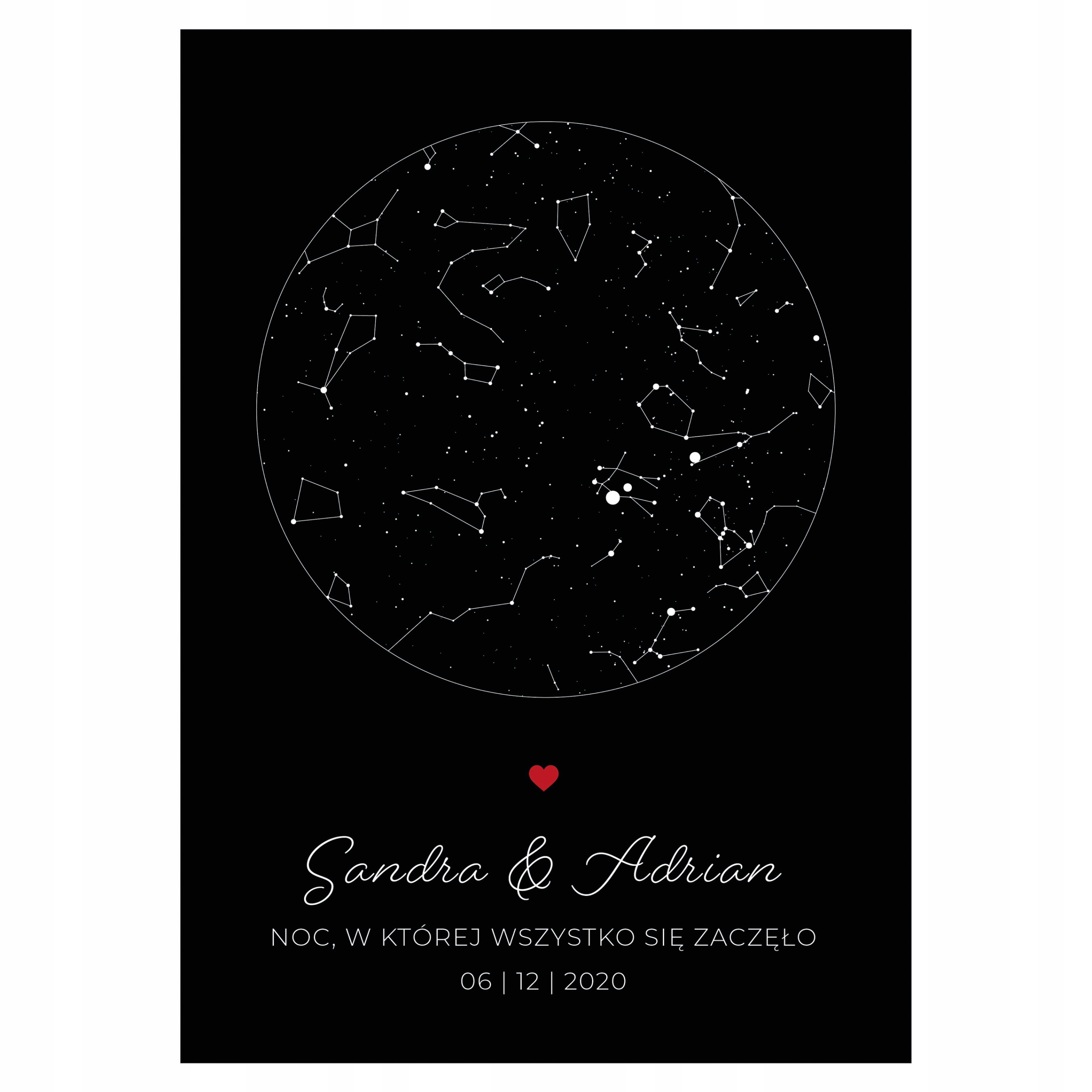 

Personalizowany plakat Mapa Układ Gwiazd 30x40cm