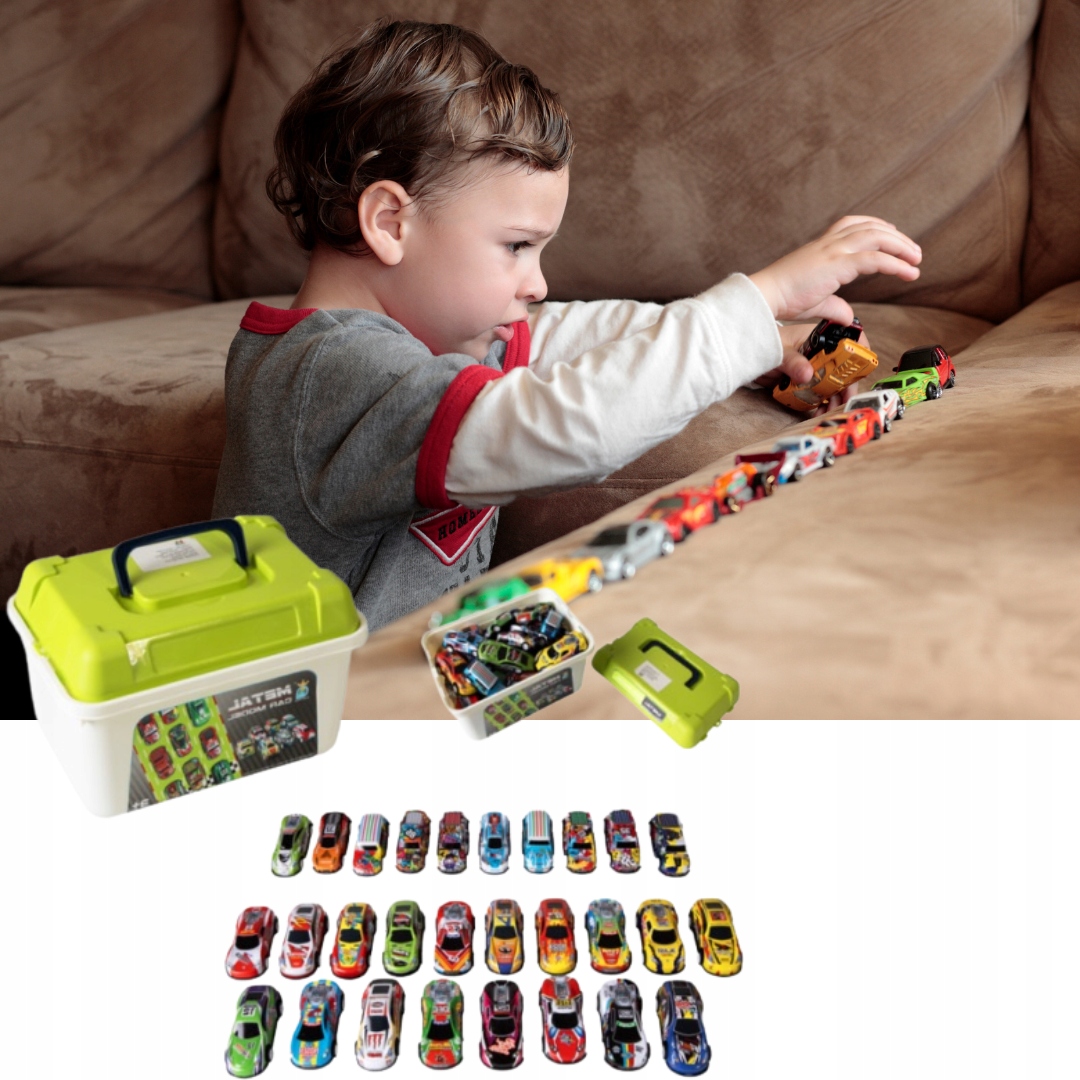 ZESTAW RESORAKÓW z napędem W SKRZYNCE KUFERKU SAMOCHODÓW AUTEK 40 SZT. Rodzaj pojazdu Zestawy