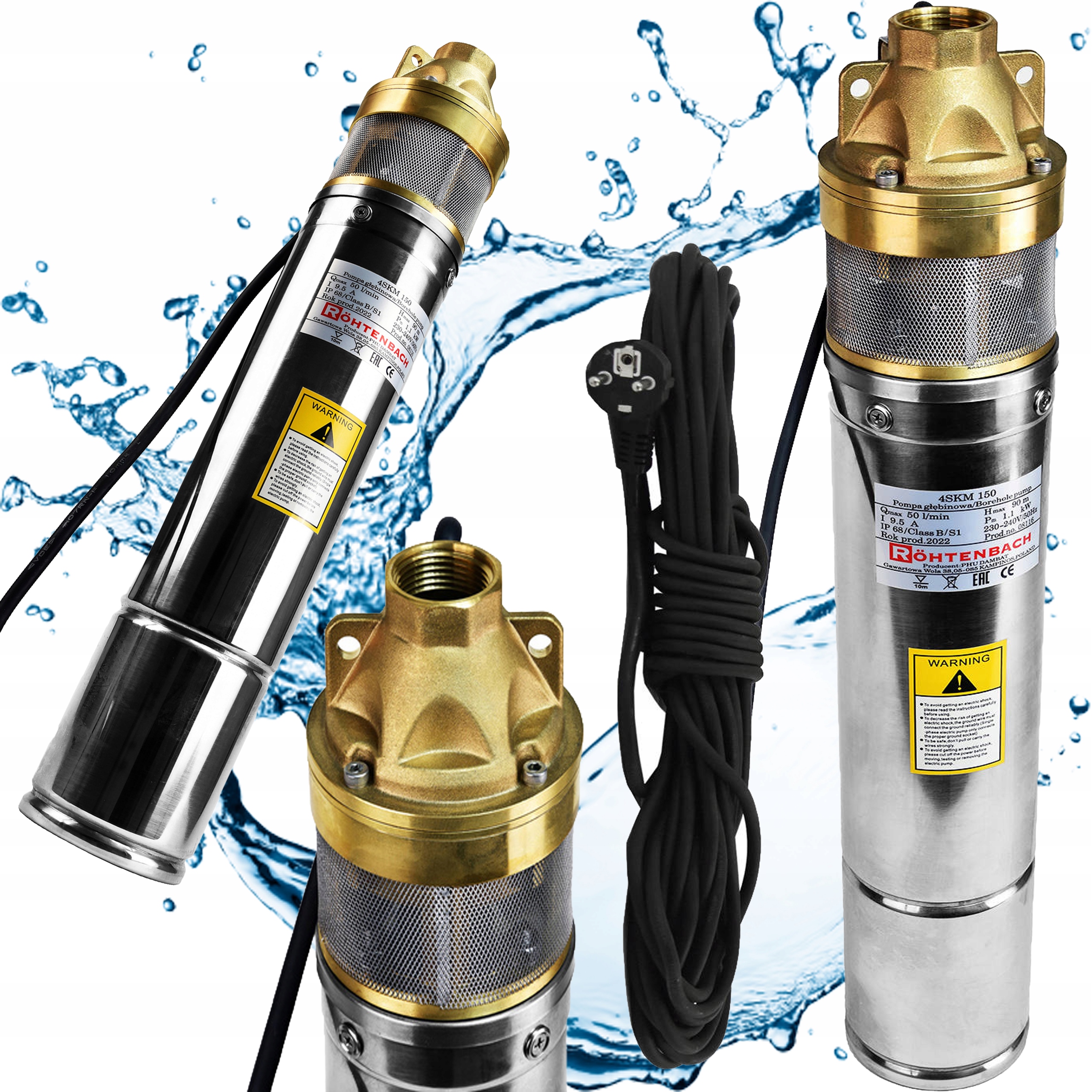 Pompa głębinowa śrubowa 4SKM 150 kabel15m Rohtenbach