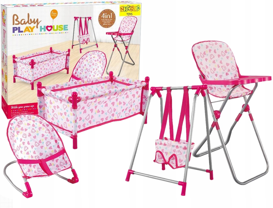 METALOWE KRZESEŁKO HUŚTAWKA LEŻACZEK ŁÓŻECZKO 4444