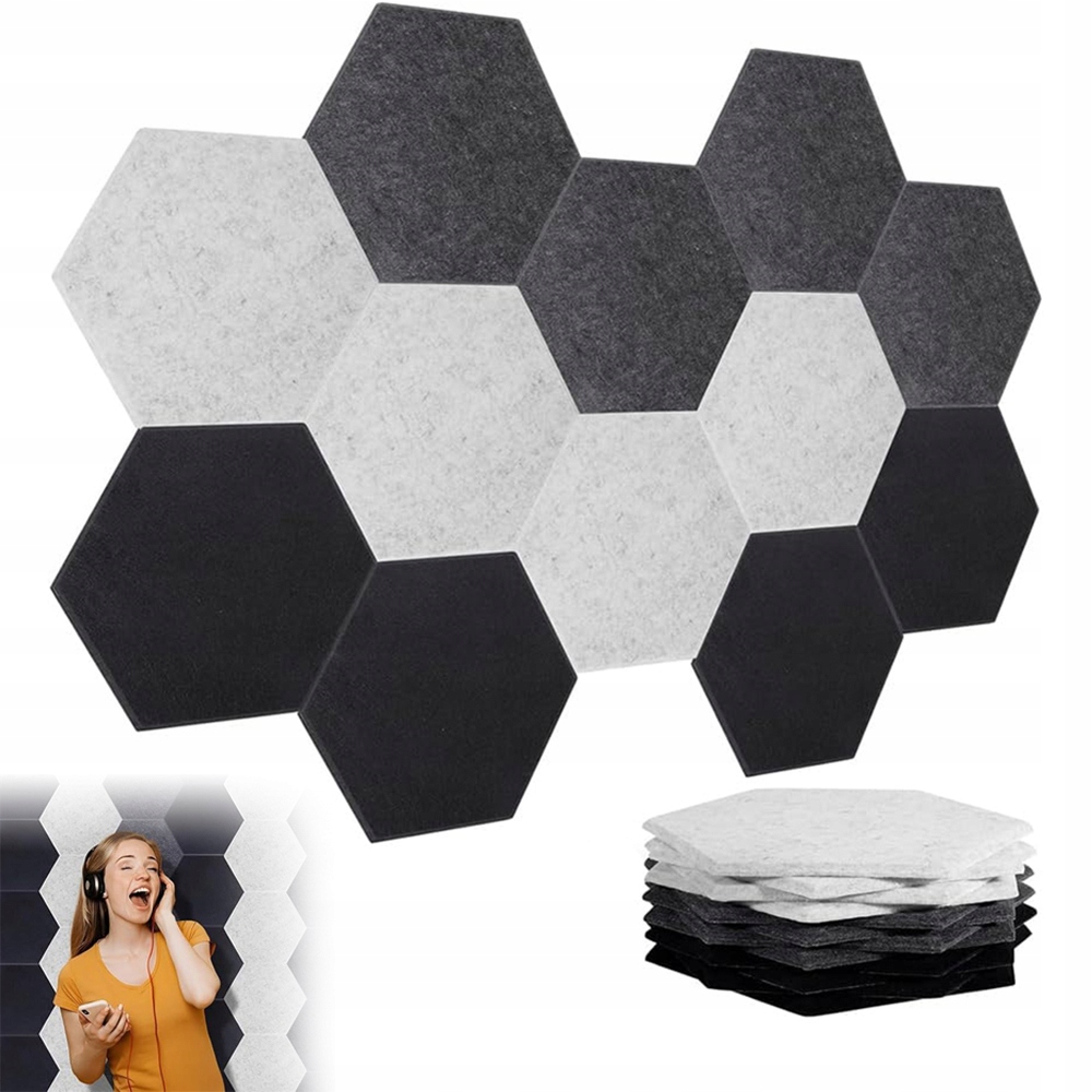 Akustické Odhlučňovací Panely 12 Ks 35x30x1CM Tlumící Ozvěnu