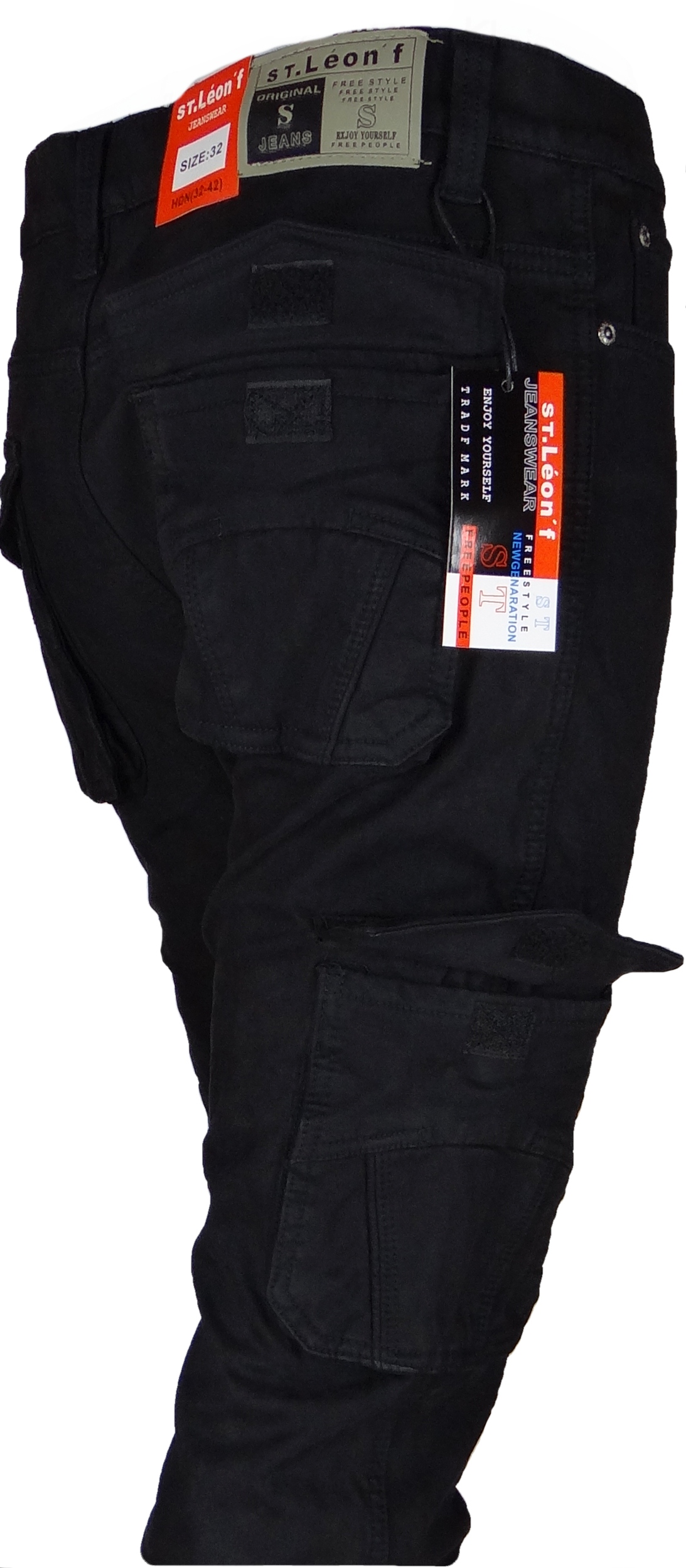 Spodnie Bojówki CZARNE r 39 L30 WORK-Y Krótsze Rozciągliwe Różne Rozmiary Zapięcie zamek