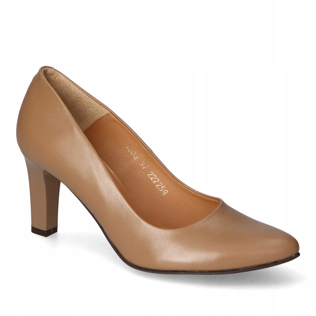 Dámské lodičky na podpatku Clasicco Hnědé kožené 37