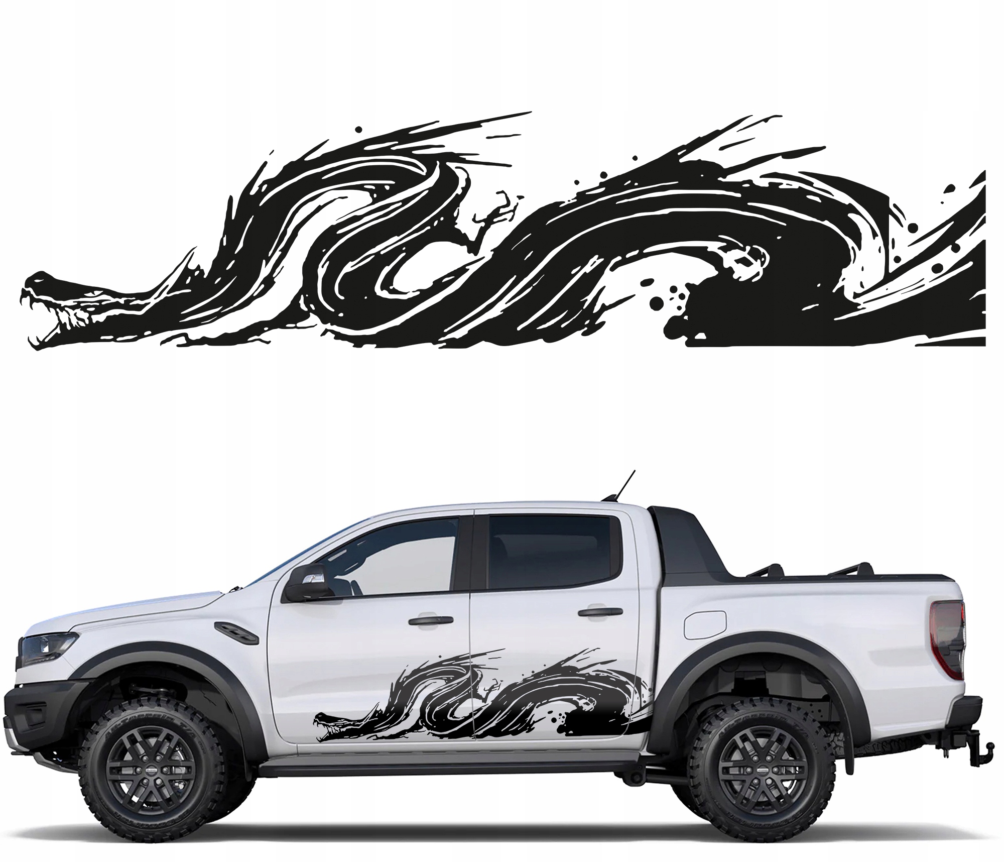 Samolepka Grafika na bok auta auto Smok Dragon Japan 44x178 Barvy