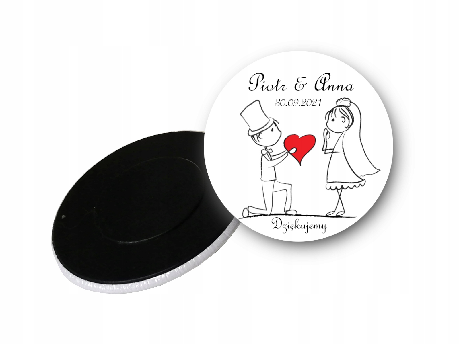 

Podziękowanie upominki dla Gości Ślub magnes...