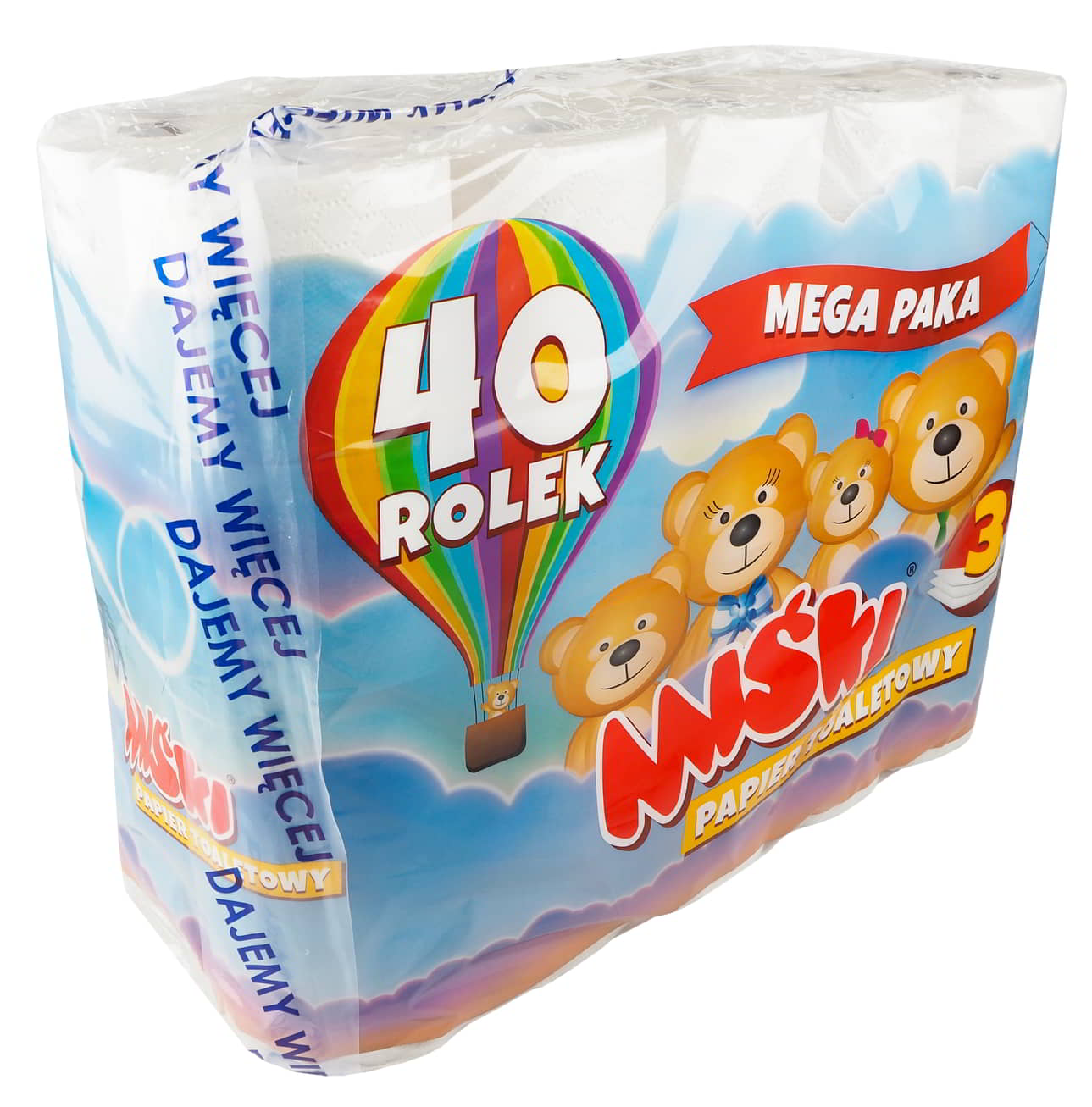 

Papier toaletowy Miśki 40 rolek 3 warstwowy